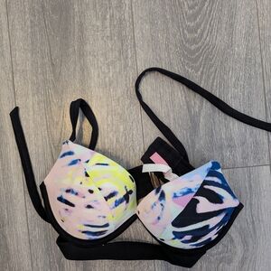 Victoria's Secret Pastel and Black Bikini Top